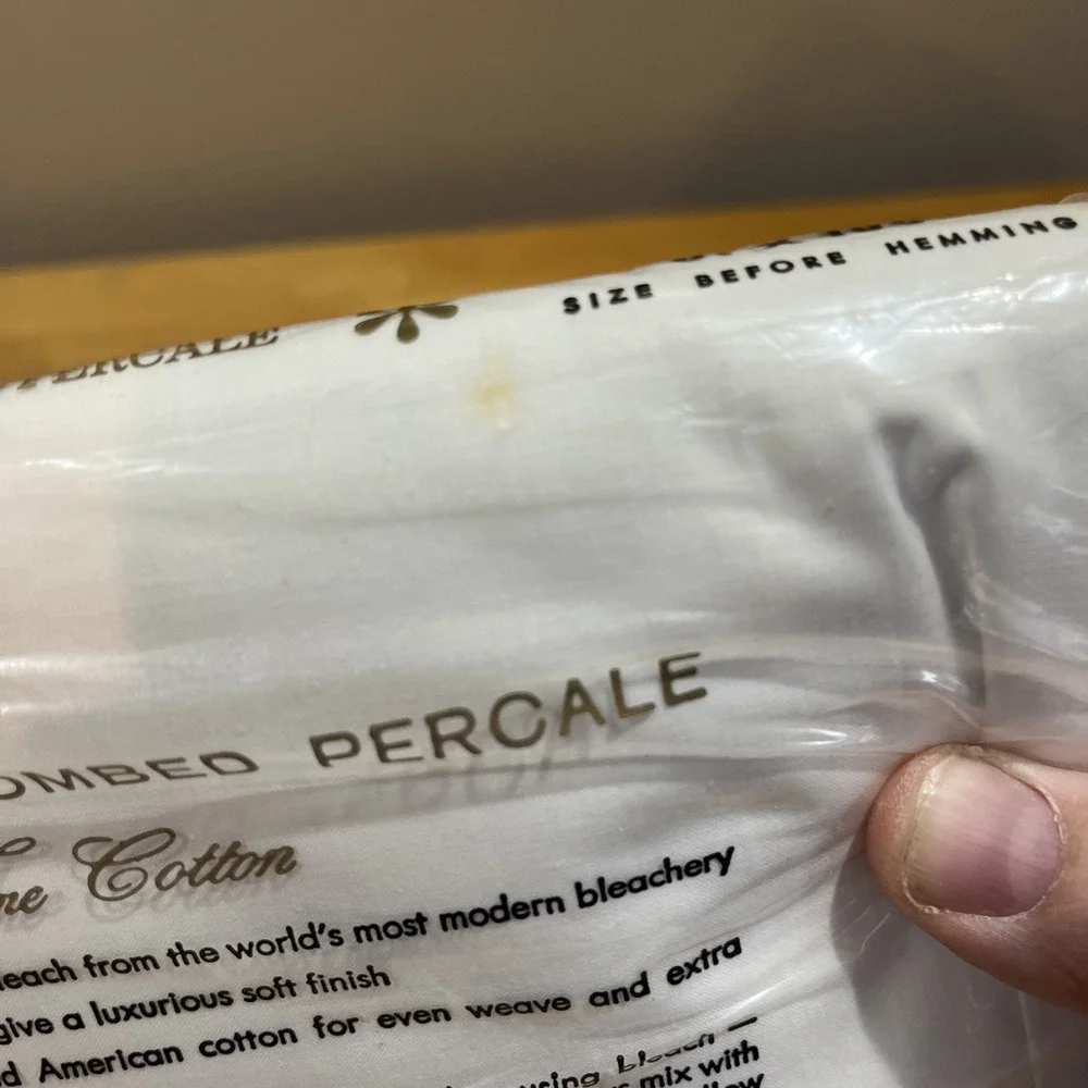 SPRINGMAID Combed‎ Percale Cotton Full Flat Sheet Solid White  NOS